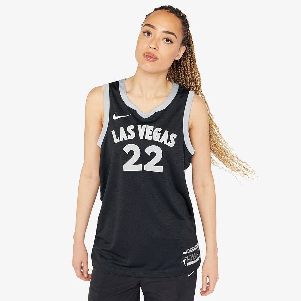 Nike Las Vegas Aces A'ja Wilson 22 Explorer Edition Jersey Black XXL 56 Dri-Fit
